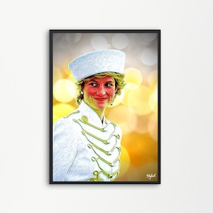 Lady D Diana Spencer Inglaterra Reino Unido Reina Póster Marco Lienzo | Imprimible Digital Descargable ? IMPRESIONES SKYLLART