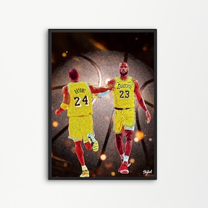 Kobe Bryant LeBron James Lakers Basketball USA | Printable Digital Downloadable | SKILLART PRINTS