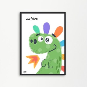Poster Montessori DRAGO File Digitale Cameretta Bambini Idea Regalo Infanzia 1 2 3 Anni | Printable Digital Downloadable | SKYLLART PRINTS