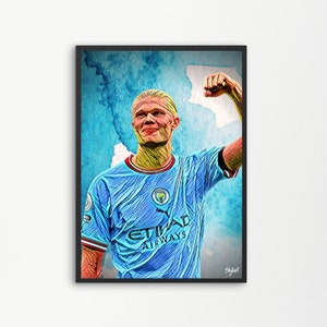Erling Haaland Manchester City Premier League Football Forward Footballer Norway | Printable Digital Downloadable | SKILLART PRINTS