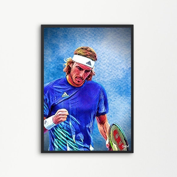 Stefanos Tsitsipas Tennis Greek | Printable Digital Downloadable | SKYLLART PRINTS