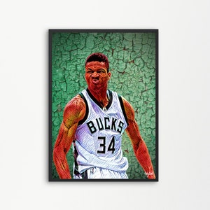 Giannis Antetokounmpo Milwaukee Bucks Basketball Greece | Printable Digital Downloadable | SKILLART PRINTS