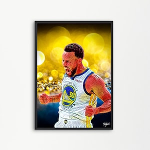 Steph Curry Golden State Warriors Baloncesto EE. UU. | Imprimible Digital Descargable ? IMPRESIONES SKYLLART