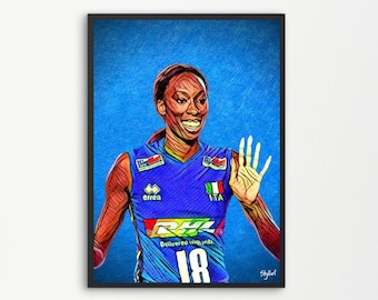 Paola Egonu Volleyball Volleyball Italia Pro Victoria Monza | Printable Digital Downloadable | SKYLLART PRINTS