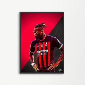 Leao AC Milan Football Forward Soccer Player Portugal | Printable Digital Downloadable | SKILLART PRINTS