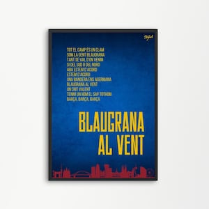 El Cant del Barça Anthem FC Barcelona Fans Fans Ultras Football Choir Song Poster Print | Printable Digital Downloadable | SKYLLART PRINTS