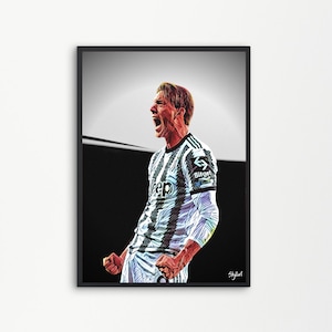 Vlahovic Juventus Fußball Stürmer Fußballspieler Serbien | Druckbare digitale herunterladbare | SKILLART-DRUCKE