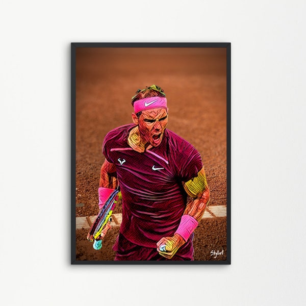Rafael Nadal Tennis Espagne | Imprimable Numérique Téléchargeable | IMPRESSIONS D'ART