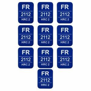 FR Clothing Patch Set – HRC2 2112 Flame Resistant Repair Labels, Iron-On (Lot of 10)