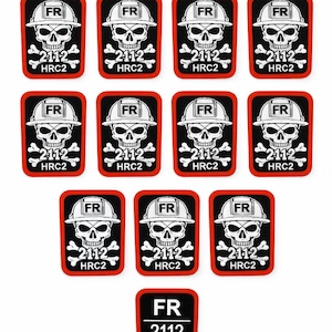 Juego de parches ignífugos para ropa – HRC2 2112 Etiquetas de reparación resistentes al fuego, termoadhesivas (lote de 10)