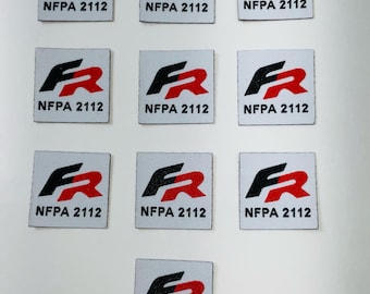 10 pezzi NFPA 2112 FR toppa sostitutiva termoadesiva rossa/nera
