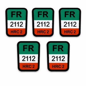 Juego de parches de repuesto FR – Cumple con la norma HRC2/2112, termoadhesivos (lote de 5)