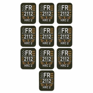 FR Clothing Patch Set – HRC2 2112 Flame Resistant Repair Labels, Iron-On (Lot of 10)