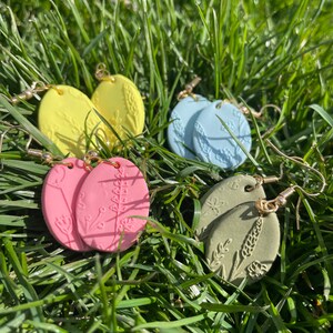 Spring Floral Textured Easter Egg Earrings