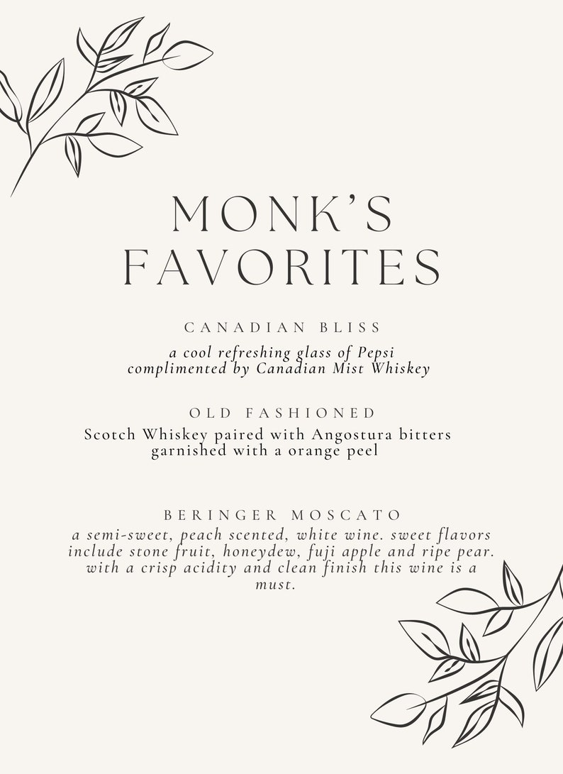 Custom Drink Menu Printable - Etsy