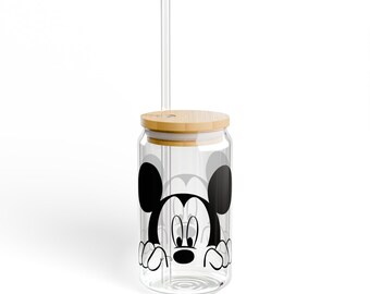 Mäuse Sipper Glas, 16oz | Umweltfreundliches Trinkgeschirr, niedlicher Getränkebehälter, Kinder-Gastgeschenk, lustige Innendekoration, Sommer-Trinkgefäß