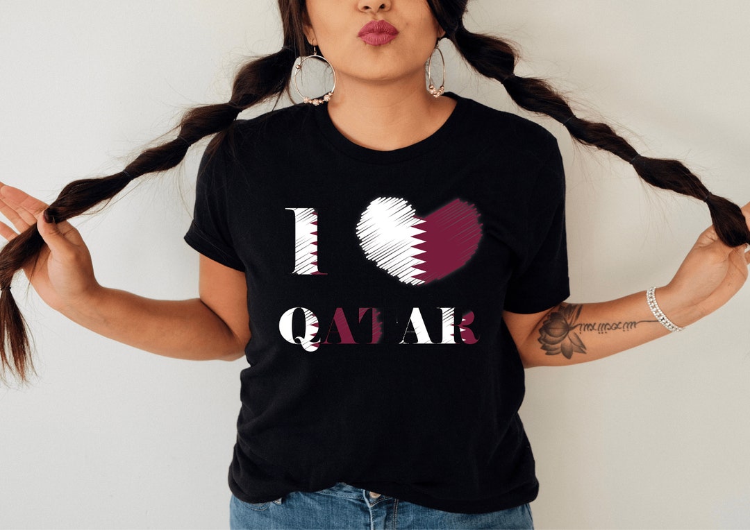 Qatar Tshirt I Love Qatar Qatar World Cup 2022 Women's Etsy