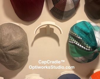 CapCradle™ Wall Display Hanger for Boston Scally Style Caps, Flat Caps, and Newsboy Caps