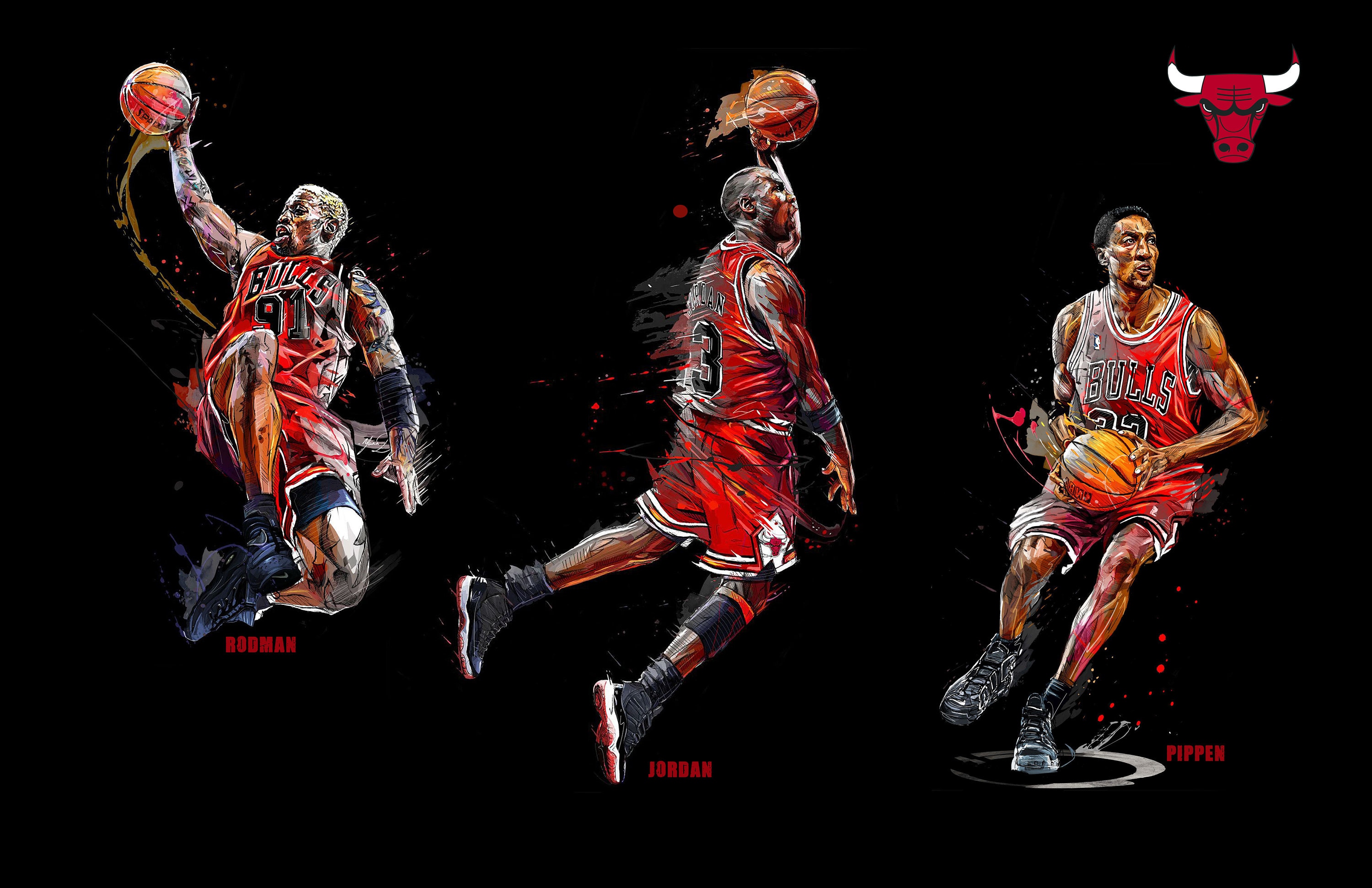 ＠JORDAN PIPPEN RODMAN (BULLS) ポスター NBA