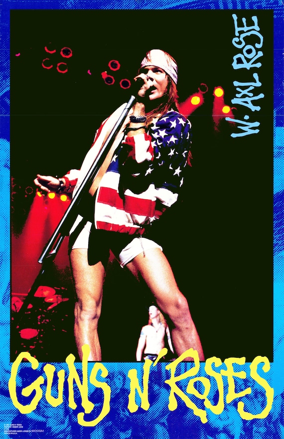 W Axl Rose - Live - GUNS N' ROSES Digital Print Poster - Etsy