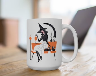Mid Century Modern Coffee Mug: Retro Halloween Decor