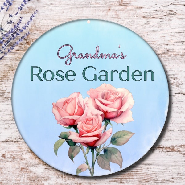 Personalized Rose Garden Sign |  Custom Roses Garden Sign | Gift for Mom Grandma Sister Gardener