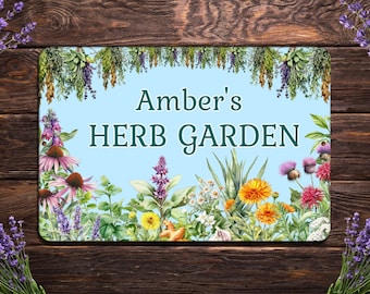 Personalized Herb Garden Sign |  Custom Herbalist Apothecary Garden Sign | Gift for Mom Grandma Sister Gardener | Medicinal Herbs