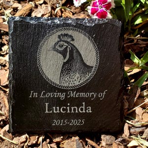 Small Personalized Guineafowl Memorial Stone – Engraved Slate Grave Marker Gift for Pet Guinea Hen Lover