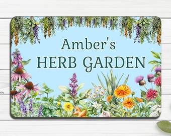 Personalized Herb Garden Sign |  Custom Herbalist Apothecary Garden Sign | Gift for Mom Grandma Sister Gardener | Medicinal Herbs