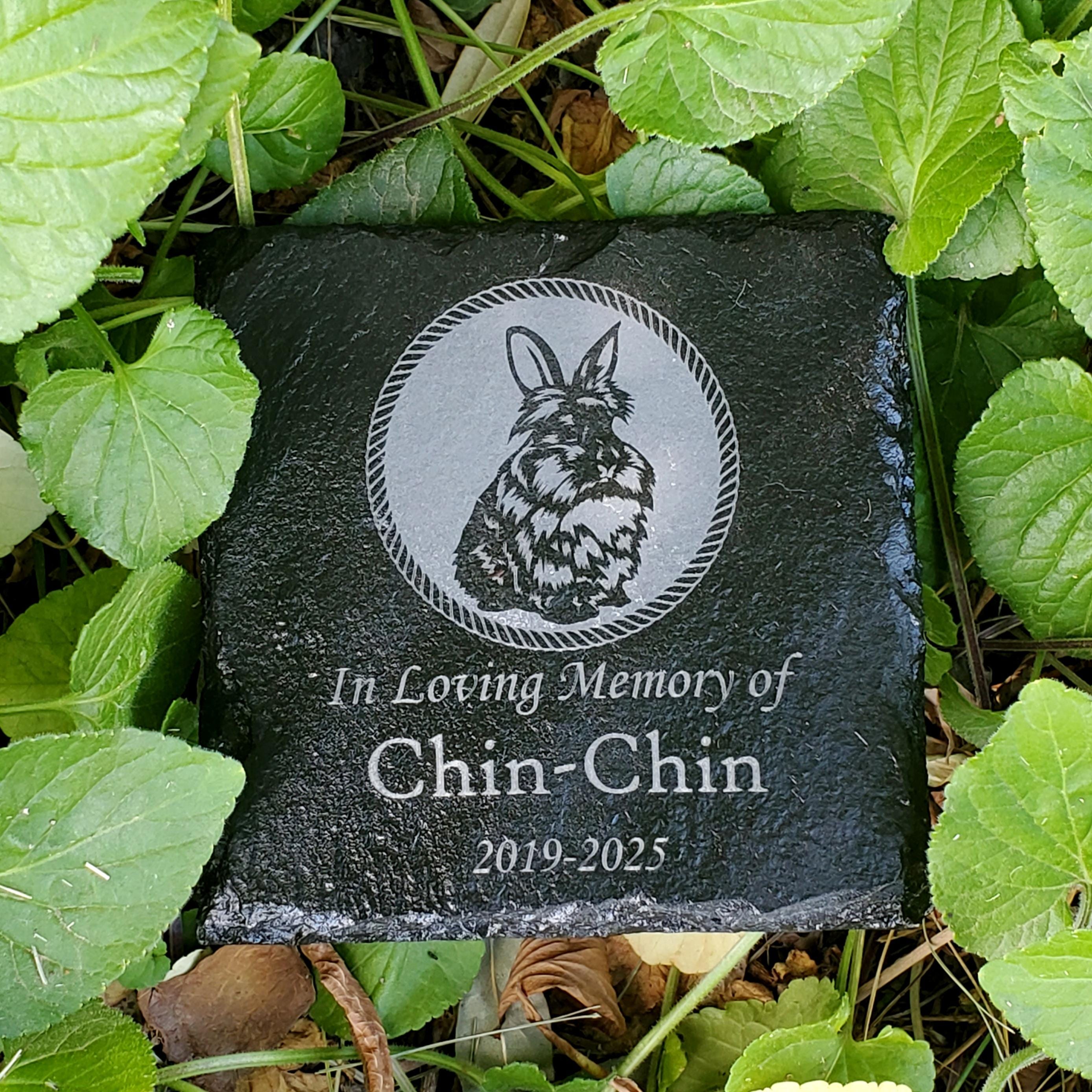 Rabbit Engraved Small Personalized Lionhead Bunny Rabbit Memorial Stone – Engraved ...