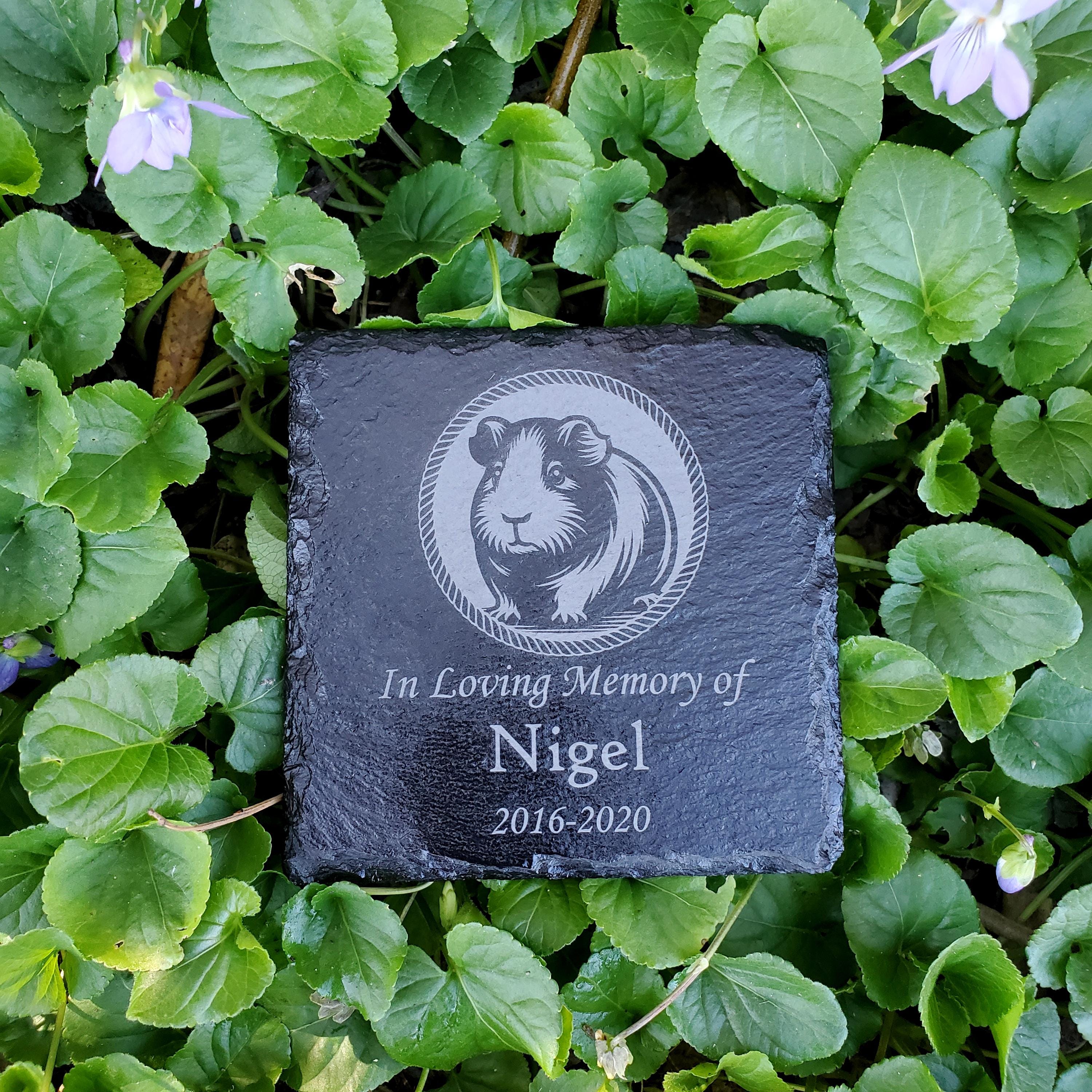 Small Personalized Guinea Pig Memorial Stone – Engraved Slate Grave Marker Gift for Pet Guinea Pig Lover