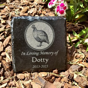 Small Personalized Guineafowl Memorial Stone – Engraved Slate Grave Marker Gift for Pet Guinea Hen Lover