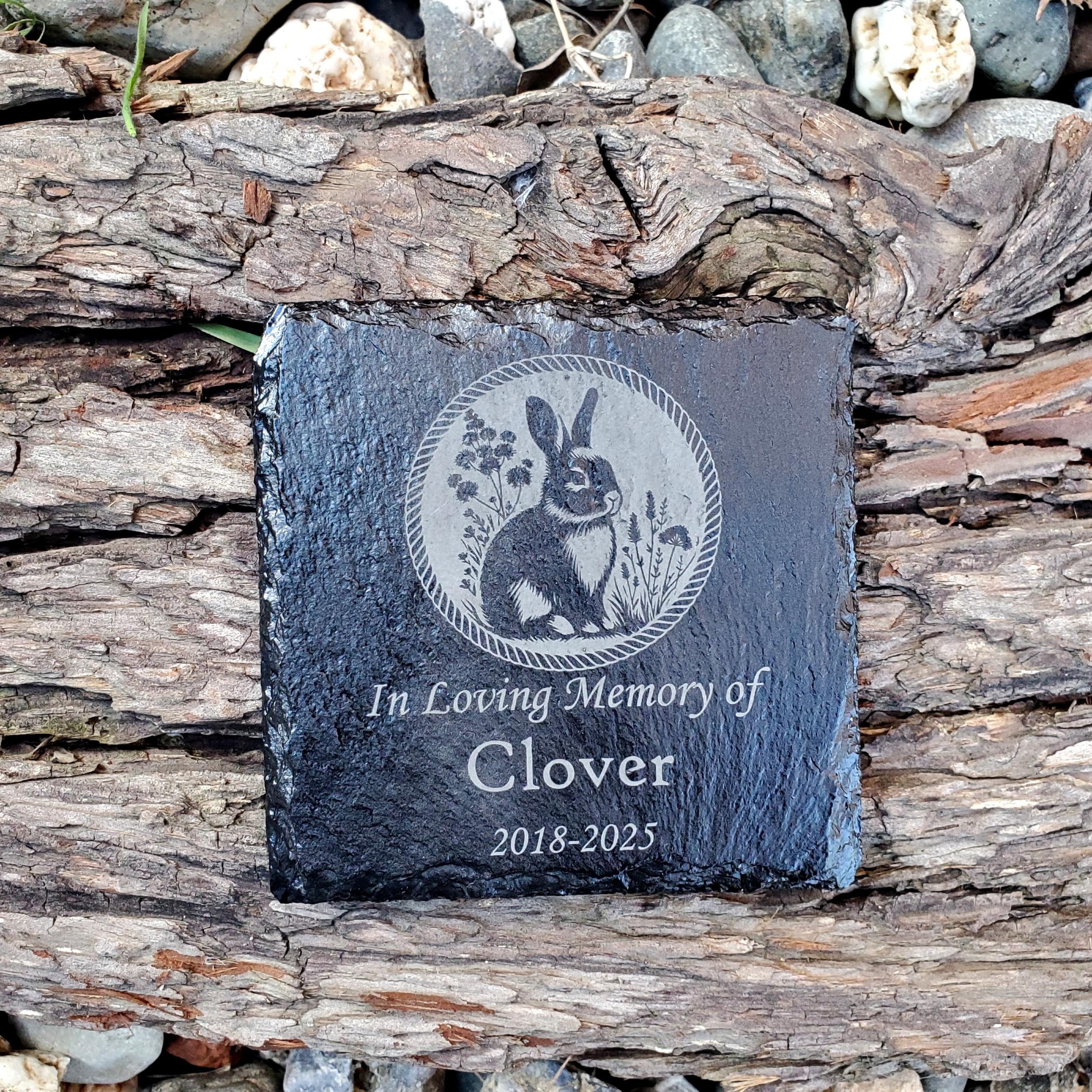 Peter Rabbit Headstone Small Personalized Bunny Rabbit Memorial Stone – Engraved Slate Grave ...