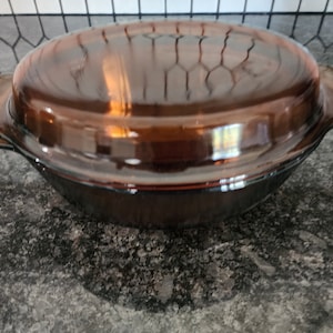 Vintage Anchor Hocking Amber 433 oval casserole dish