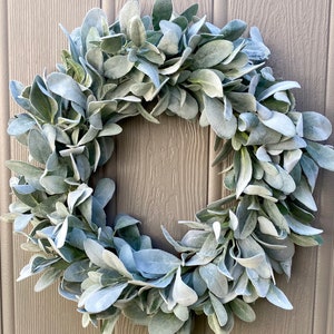 Lamb’s Ear Wreath, Farmhouse Wreath, Greenery Wreath, Year Round Wreath, Front Door Wreath, Wedding Wreath, Spring Decor, Gift for Mom