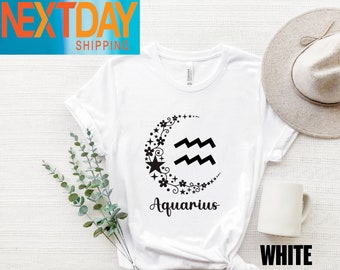 Aquarius Zodiac T-shirt, Birthday Zodiac Gift Shirt, Personalized Gift, Customized Gift, Horoscope Gift Shirt, Astrology Women's Shirt