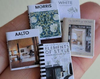 Miniatuurpoppenhuisboeken: kartondecor op schaal 1/12, set van 5 inch