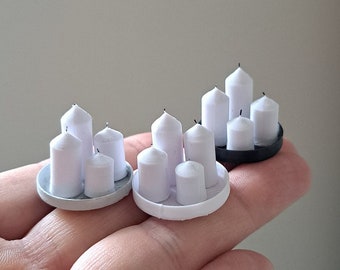 Miniature Dollhouse Candles Decoration Dolls House Farmhouse Contempary Modern Style Candles Tray Dollhouse Decor 1:12 Scale