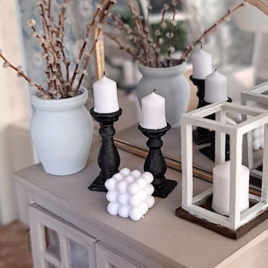 1:12 Miniatur Puppenhaus Kerze mit Sockel Miniature Haus Deko Miniatur Puppenhaus Miniaturszene 1:12 Stumpenkerze
