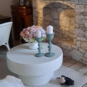 1:12 Miniature Dollhouse Candle Pillars Home Farmhouse Decorating Dolls House Dollhouse Decor Farmhouse Style Miniature Scene 1/12th Scale