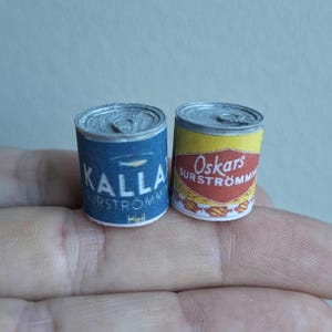 Miniature Dollhouse Swedish Fermented herring: 1/12 Scale Decor (set of 2 pcs)