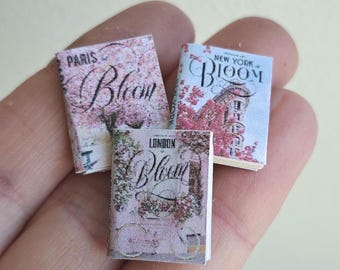 Livres miniatures pour maison de poupée, décor à l'échelle 1/12, lot de 3
