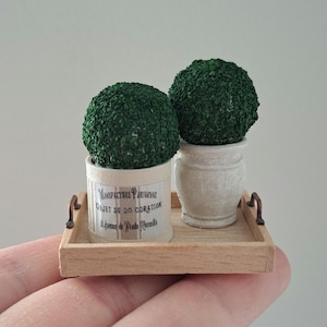 1:12 Miniature Dollhouse Topiary Tree Plant Pot Home Decoration Farmhouse Dollhouse Decor Doll House Miniature Scene 1/12th Scale
