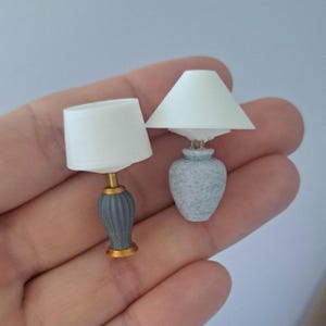 Miniature Dollhouse Table Lamp: 1/12 Scale Modern Farmhouse Decor