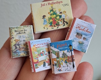 Miniature Dollhouse Children Books: 1/12 Scale Decor, Set of 5