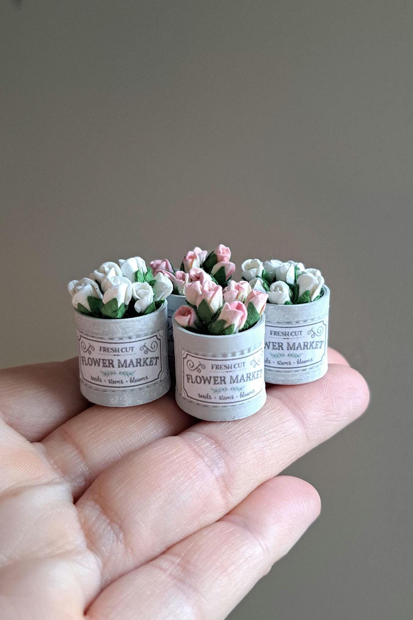 6 Vasi Di Rose In Miniatura In Vaso Decorano Il Giardino Delle Fate Della Casa Delle Bambole In Scala 1:12 - Italia - Foto 7