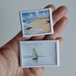1:12 Miniature Dollhouse Wall Art Painting Skagen Denmark Danish Home Decorating Dolls House Dollhouse Decor Miniature Scene 1/12th Scale