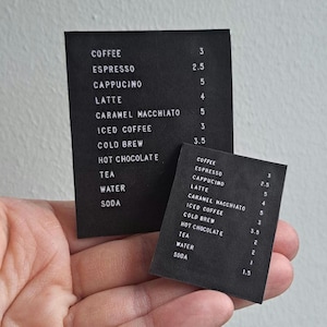 1:12 Miniature Dollhouse Menu Sign Dolls House Home Decoration Coffee Bar Dollhouse Decor Miniature Scene 1/12th Scale
