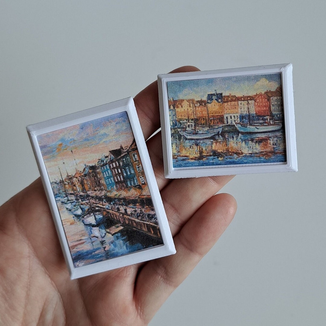 Miniature Dollhouse Wall Art Paintings Copenhagen Denmark Etsy
