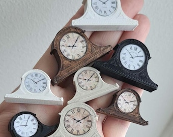 Miniature Dollhouse Mantel Clock: 1/12 Scale Decor